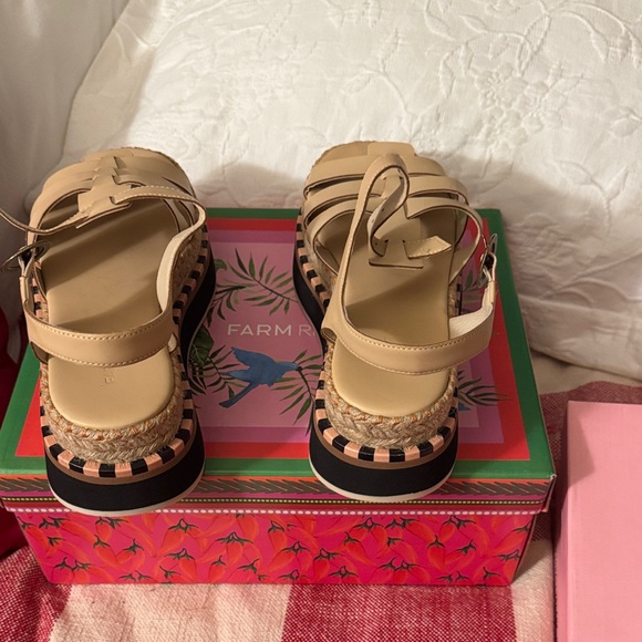 FARM Rio Beige Platform Sandals - Picture 3 of 4
